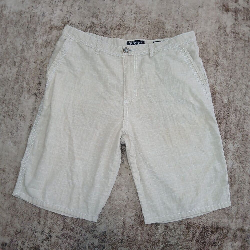 Buckle Black Mens Shorts 34 Waist Paul Standard Fit Khaki White Textured Flat